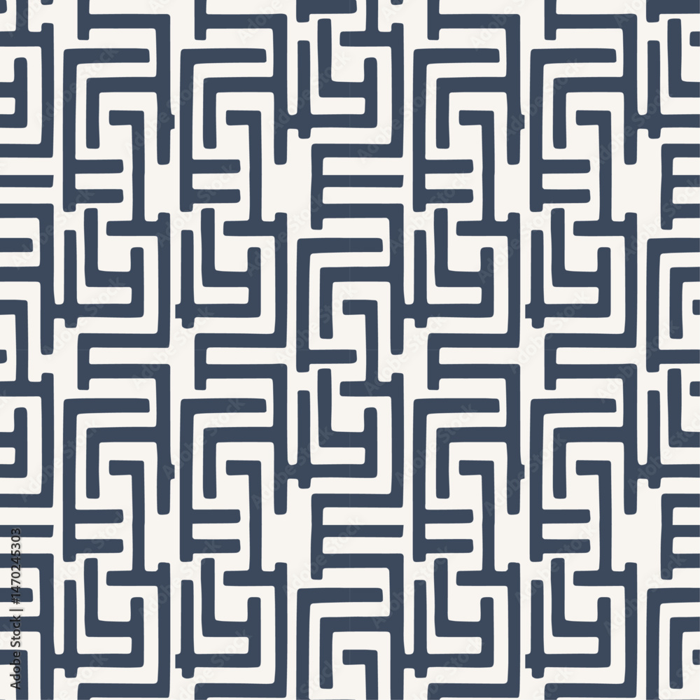 Leinwandbilder abstract navy and white pattern. the pattern consists of navy blue geometric shapes resembling styli