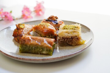 Pistachio, walnut and various other types of baklava