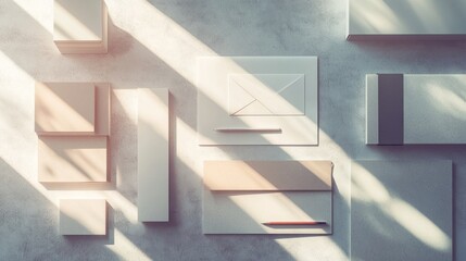 Obraz premium Elegant stationery set, light-filled workspace