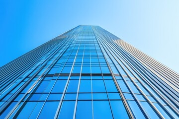 Modern skyscraper against a clear sky