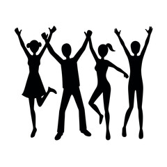 Fototapeta premium happy people silhouette set