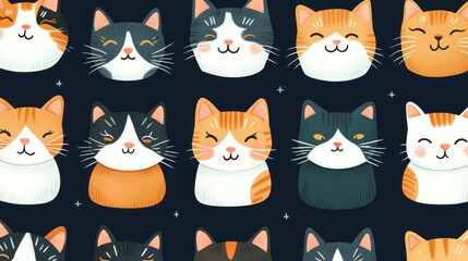 Cute cat faces pattern (1)
