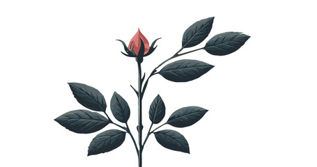 Rose Stem Plant Vector Art 