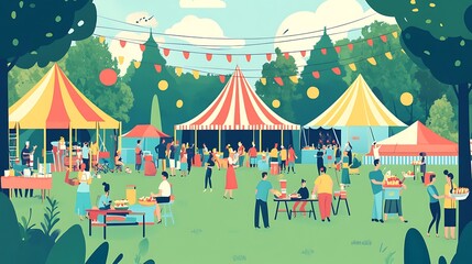 Summer Park Festival Celebration.