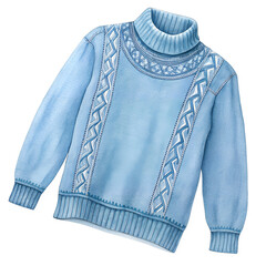 Obraz premium Watercolor Blue sweater design isolated on transparent background
