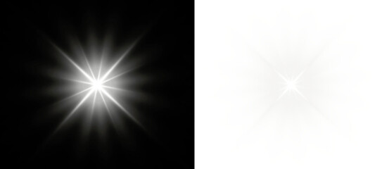 PNG white starlight with magical sparkle and glowing flash, lens shine and fantasy background with...