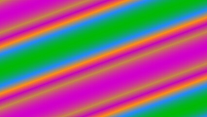 Diagonal vibrant gradient stripes in pink, green, orange, and blue hues