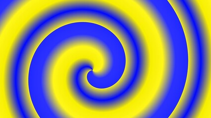 A hypnotic spiral in vibrant yellow and blue hues