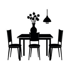 part of the dining room  table and chairs on table with chairs and table