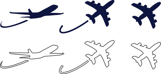 Plane and jet illustrations for tourism ads.