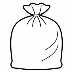 Clean Up Time: Trash Bag Outline Coloring Page