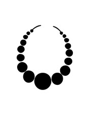 Black and White Vector Icon of Necklace in Minimal Line Style, Jewelry Symbol for Fashion and Accessories Concepts