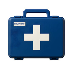 Obraz premium Blue First Aid Kit with White Cross