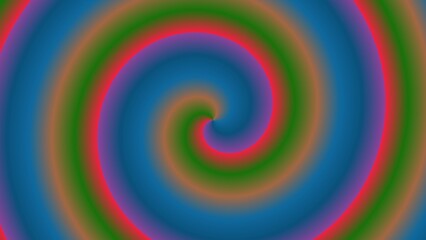 Hypnotic swirling rainbow spiral design