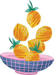 Mediterranean fruits. Hand-drawn vintage doodle