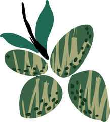 Mediterranean fruits. Hand-drawn vintage doodle