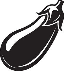 Eggplant in Silhouette Vector | Healthy Black Vector Art Illustration for Kitchen Use