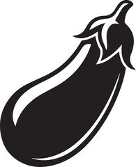 Eggplant in Silhouette Vector | Healthy Black Vector Art Illustration for Kitchen Use