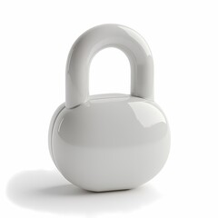 White Kettlebell on White Background