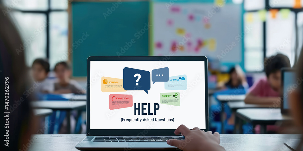 Poster help screen on the website provide answer to faq frequently asked question brisk with knowledge info