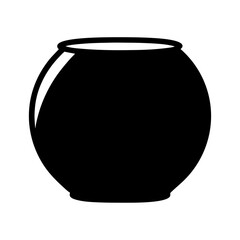 Monochrome simple vector illustration of a generic black fishbowl shape object