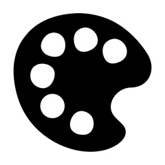 Artistic Palette Icon Design Illustrating Creativity, Paint Application, and Artistic Mediums