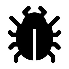 Stylized Black Silhouette of an Insect Resembling a Ladybug Beetle