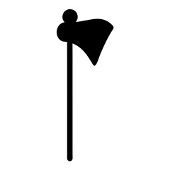 A simple black and white illustration of a stylized battle axe weapon