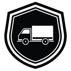Truck driver element isolated cargo security seal on white background