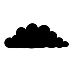 Silhouette of a Cumulus Cloud on a White Background Simple Design