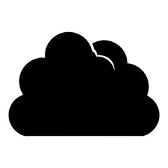 Silhouette of a puffy cloud, representing weather, data storage, or ideas