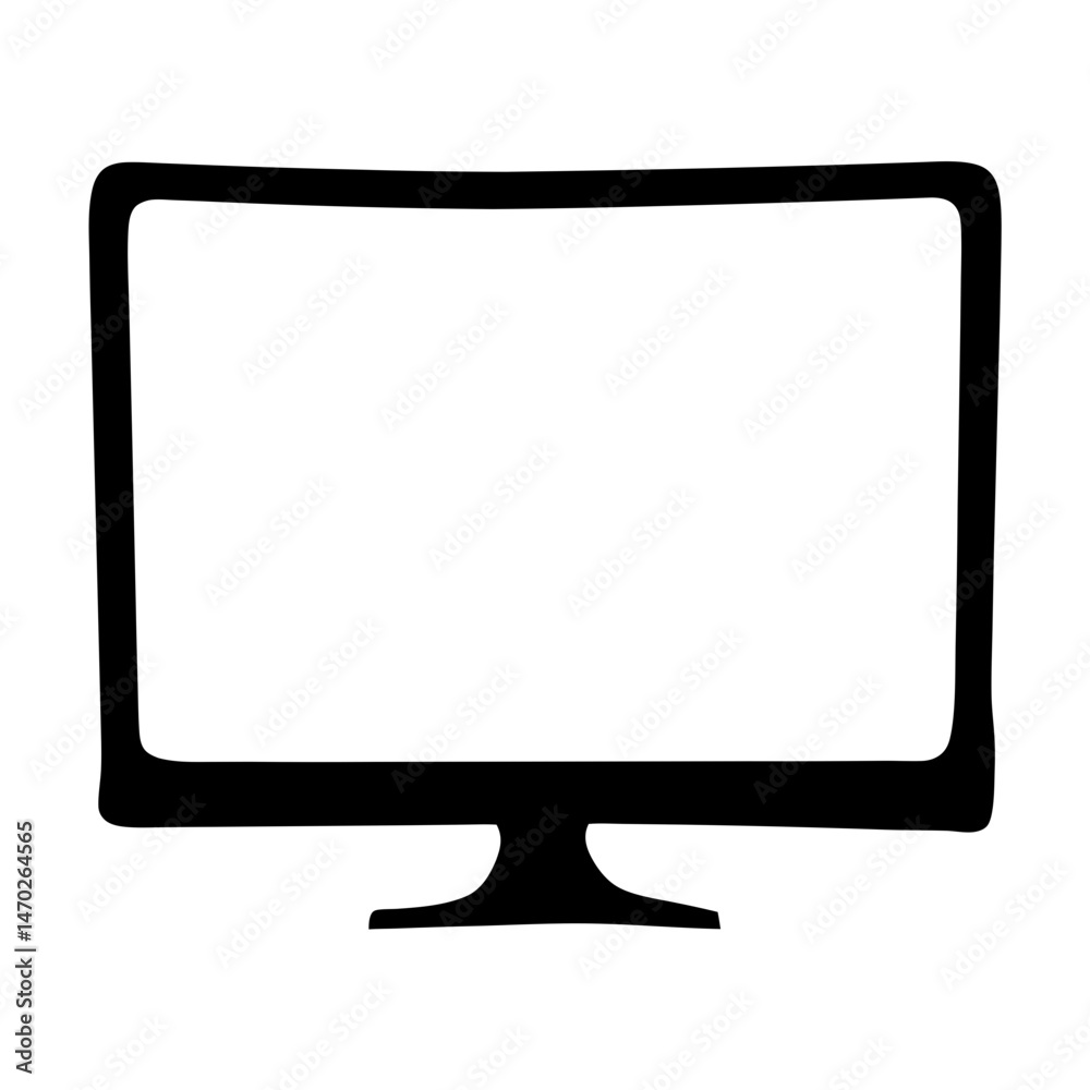Poster silhouette of a computer screen displaying an empty and white rectangle