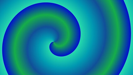 A vibrant, swirling spiral in shades of blue and green