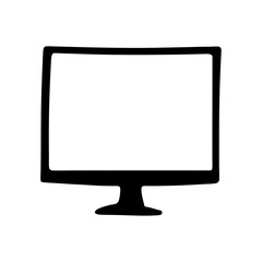 Stylized Computer Monitor in Black and White Simplicity for Minimalist Design