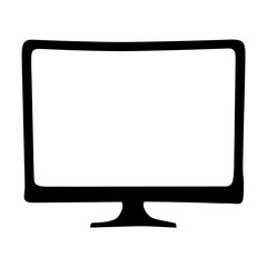 Silhouette of a computer screen displaying an empty and white rectangle