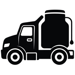 Truck driver element isolated diesel exhaust fluid jug on white background