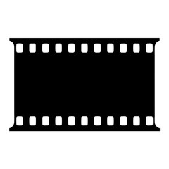 Black and white film strip image featuring a retro vintage photograph