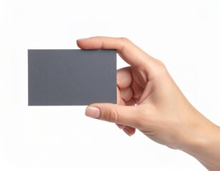 Obraz premium Hand holding an empty business card, mock up template