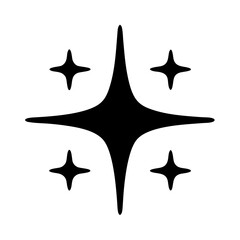 A minimalist black and white image showcases stars radiating light and energy