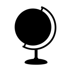 A Silhouette of a Globe on a Stand Representing Education and Knowledge