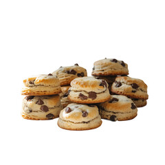 Biscuits isolated on white and transparent background.