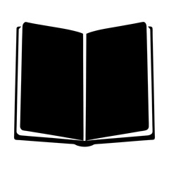 Simple open book graphic illustration representing knowledge, learning, and education