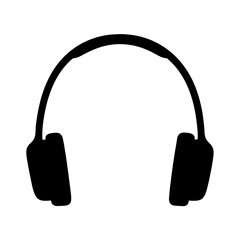 Black Headphones Over White Background, Wireless Audio Accessory for Listening Music