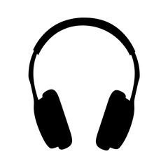 A stark and minimal silhouette of modern headphones ready for audio immersion