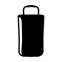 Monochrome Illustration of a Suitcase Standing Tall on a White Background