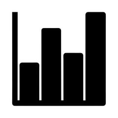 Minimalist Bar Graph Icon Representing Data Analysis and Statistical Information Visualization