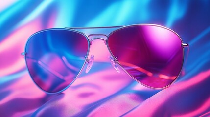 Aviator Sunglasses: Neon Pink & Blue