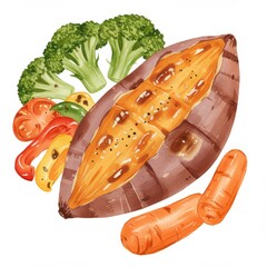 Baked Sweet Potato with Roasted Vegetables