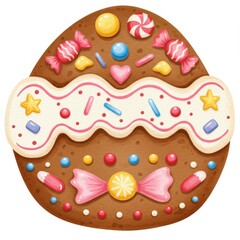 Decorated Easter Egg Cookie with Colorful Candy