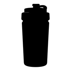 Silhouette of a Blender Bottle Used for Protein Shakes and Smoothies